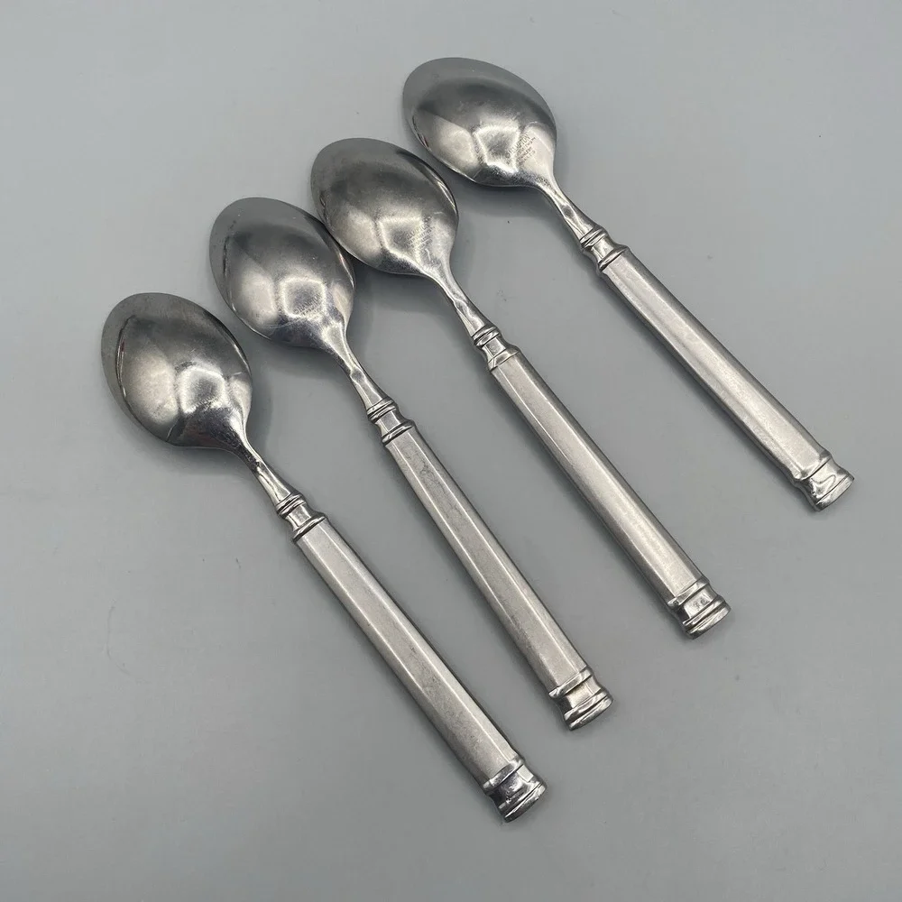 Hampton Silversmiths OPTIMUM 4pcs Teaspoons Frosted Stainless Spoons 6-5/8